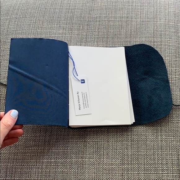 Upcycled leather notebook w/ tie closure - NWOT - Picture 3 of 6